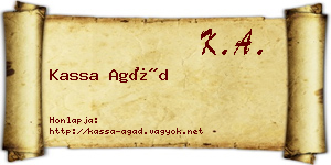 Kassa Agád névjegykártya